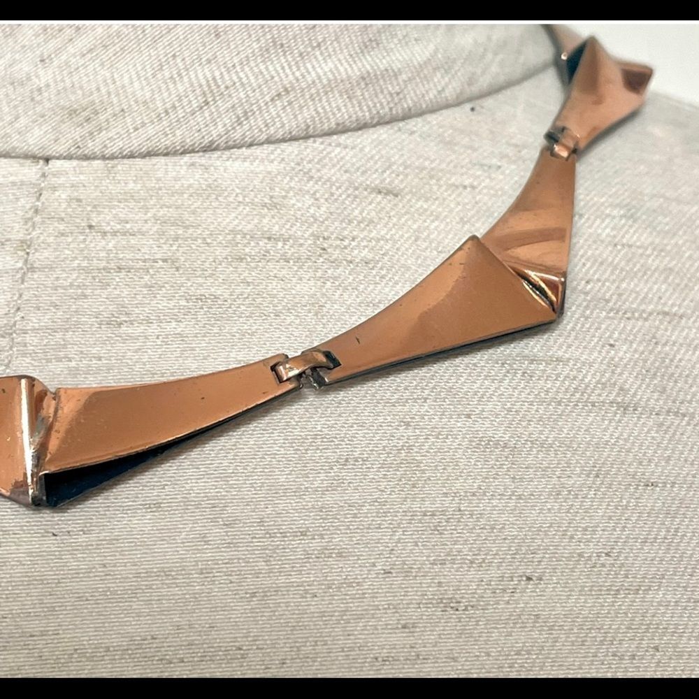Renoir Copper  mid century link design choker necklace - Picture 4 of 11